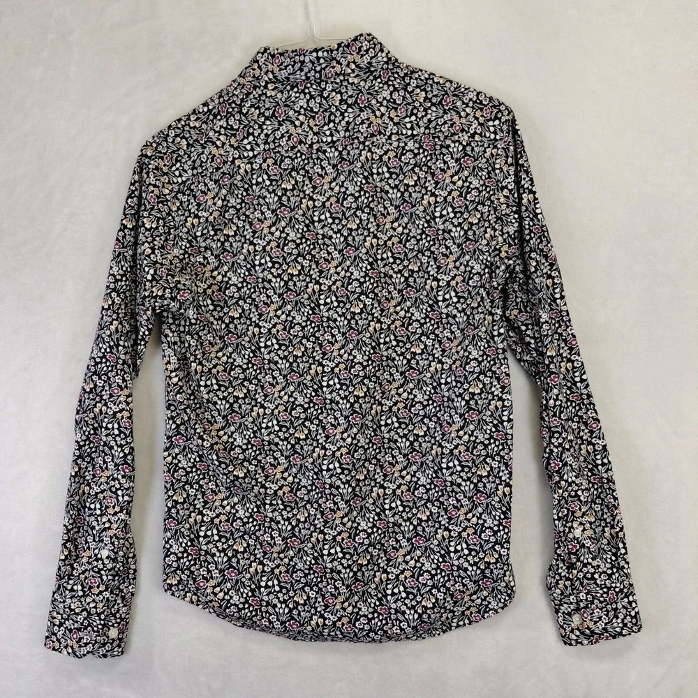 Banana Republic Mens Untucked Fit Oxford Shirt Small Floral Navy Button Down